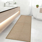 Long Bathroom Rug,24"x60"Braided Kitchen Runner,Boho Kitchen Mats for Floor,Super Absorbent Hallway Runner,Washable Floor Carpet for Bedroom,Entryway,Living Room,Non Slip,Brown