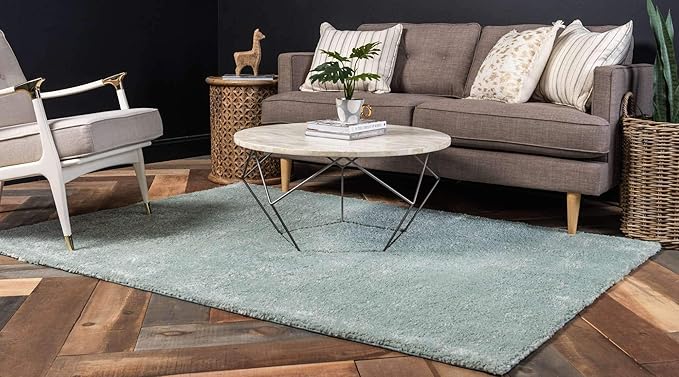 Unique Loom Solo Collection Area Rug - Calabasas (3' 3" x 5' 3" Rectangle, Light Blue)