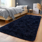 Fluffy Area Rugs for Living Room, Soft Shaggy Carpets for Living Room, Upgrade Anti-Slip Fuzzy Rugs for Kids' Room, Perfect Decor for Modern Home Navy Blue 2x6 Feet