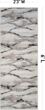 Rugshop Contemporary Gray Striated Area Rug Durable, Kid & Pet Friendly 2' 3" x 6' Runner Ideal for Hallway, Kitchen, Entryway, or Behind The Sofa