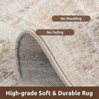 AMOAMI-4X6 Area Rugs for Living Room -Soft Vintage Bedroom Rugs-Non Slip Washable Rug-Throw for Living Room Bedroom Bedside Dining Room Office Beige