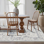 LUMI 4x6 Washable Area Rug for Living Room, Ultra Soft Traditional Rugs Non Slip with Rubber Backing, Low Profile, High Traffic, Stain Resistant Carpets, Ideal for Bedroom, Dining Room, Indoor