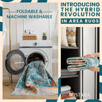 Istana Hallway Runner Rug 2x6 - Multi/Blue Kitchen Rugs Non Slip Washable -Silk's Soft Touch Carpet Runner - Stylish Rug Runner for Home