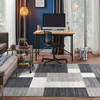 Rugshop Gray Modern Geometric Boxes Non-Slip Area Rug Non-Shedding for Dining Room, Bedroom and Living Room, 4' x 6'