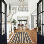 KOZYFLY Striped Front Door Mat 4x6 Ft Brown and Black Front Door Rug Cotton Washable Indoor Outdoor Rug Large Doormats Outdoor Striped Area Rugs for Kitchen Entryway Front Porch