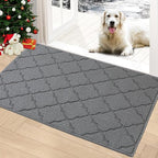 Timo Indoor Doormat, Front Door Mat 32"x40" Absorbent Rubber Backing Non Slip Door Mats, Machine Washable Resist Dirt Low Profile Rugs for Entryway, Front Door Rugs Indoor for Muddy Wet Shoes, Grey