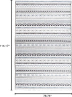 Alfa Rich 7x10 Blue Gray White Washable Area Rugs for Living Room Bedroom Kitchen Cotton Decor Rug