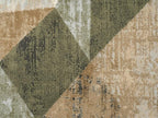 Abani Savoy Collection Area Rug - Green and Cream Geometric Design - 4'x6' - Easy to Clean - Durable for Kids and Pets - Non-Shedding - Medium Pile - Soft Feel - for Living Room, Bedroom, and Office
