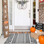 IOHOUZE Small Farmhouse Entryway Rug-2'x3' Boho Woven Kitchen Rug Indoor for Bedroom/Bathroom/Laundry Room, Outdoor Halloween Door Mats for Halloween Decor/Fall Porch Decor/Farmhouse Decor