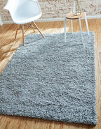 Unique Loom Solid Shag Collection Area Rug (4' 1" x 6' 1" Rectangle, Cloud Gray)