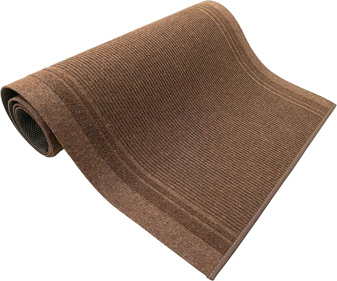 English Home Custom Size Non Slip Striped Design Light Weight Durable PVC Backing Thin Pile Runner Rug (36" x 13')