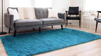 Unique Loom Solid Shag Collection Area Rug (7' 1" x 10' Rectangle, Turquoise)