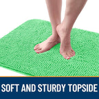 OLANLY Dog Door Mat for Muddy Paws 36x24, Absorbs Moisture and Dirt, Absorbent Non-Slip Washable Doormat, Quick Dry Chenille Mud Mat for Dogs, Entry Indoor Entryway Carpet for Inside Floor, Mint Green