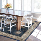 RUGGABLE Washable Vintage Area Rug – Verena Sapphire 6x9, Stain-Resistant, Non-Slip – Medium Machine Washable Rugs for Living Room, Bedroom, Hallway, Entryway & Office–with Standard Pad