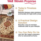 Well Woven Barclay Collection Medallion Kashan Ivory 5x7 Area Rug - for Living Room, Bedroom, and Dining Room