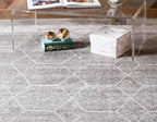 Unique Loom Trellis Frieze Collection Area Rug - Geometric (9' x 12' 2", Light Gray/ Ivory)
