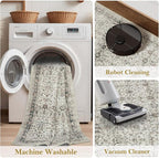 Moynesa Vintage Washable Grey 5x7 Living Room Rug, Neutral Area Rug for Bedroom Dining Room Kitchen, Low Pile Soft Non-Slip Retro Carpets for Office Indoor Nursery