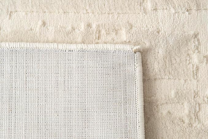 Revival Rugs Ebb 7'10"x10' Washable Area Rug for Living Room Bedroom - 100% Recycled Oeko-TEX Certified, Medium Pile, Beige, Cream