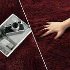Large Shag Area Rugs 6 x 9, Plush Fuzzy Rugs for Living Room, Ultra Soft Fluffy Furry Rug for Bedroom, Indoor Carpet Nursery Rugs for Kids Room Home Decor, Burgundy