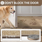 Door Mat Indoor Entrance 24"x35", 0.16" Thin Paw Print Low Pile Doormat, Non Slip Welcome Mat, Trap Dirt and Moisture, Easy Clean, Brown