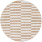 Unique Loom Outdoor Striped Collection Area Rug - Striped (4' 1" Round, Taupe/Ivory)