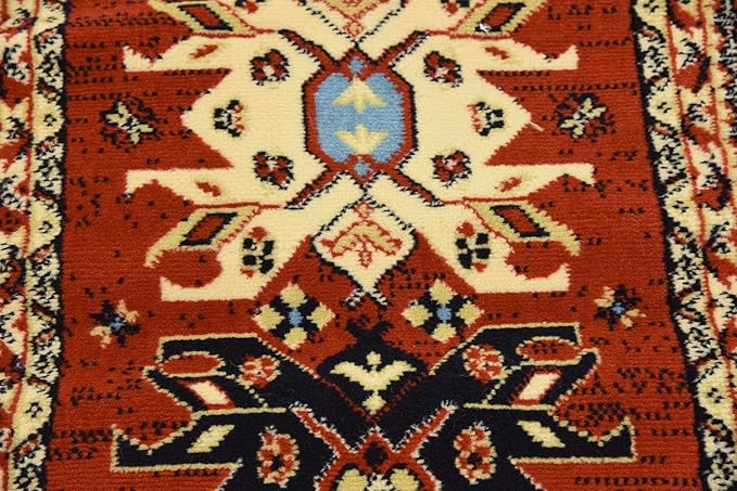 Unique Loom Taftan Collection Border Geometric Tribal Inspired Design Area Rug (2' 2 x 3' 0 Rectangular, Terracotta/ Ivory)