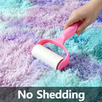 Shag Area Rug, 4 X 6 Tie-Dyed Plush Fuzzy Rugs for Living Room, Ultra Soft Fluffy Furry Rug for Bedroom, Indoor Carpet Nursery Rugs for Kids Room Home Decor, Rainbow