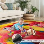 Parrot Rugs for Bedroom - 4x6 Area Rug - Cute Parrot Rugs for Living Room, Colorful 3D Animal Rug, Non-Slip Washable Home Decor Carpet