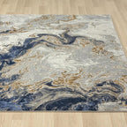 LUXE WEAVERS Marble Swirl Abstract Area Rug, Blue 5x7