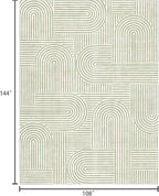 Area Rugs 9x12 Living Room - Large Washable Sage Green Boho Rugs for Bedroom Soft Abstract Rug Ultra-Thin Modern Rainbow Carpet Rug for Dining Room Nursery Room Home Decor