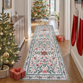 Wonnitar Christmas Runner Rug for Hallway, Christmas Kitchen Decor 2'6"x8' Washable Runner Rug, Non Slip Ultra-Thin Extra Long Holiday Carpet Runners for Bathroom Entryway Winter Decor