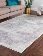 Unique Loom Finsbury Collection Area Rug - Sarah (7' 1" x 10' Rectangle, Gray/ Ivory)