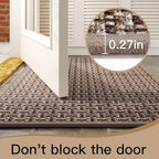 Door Mat 17x30, Door Mat Indoor Entrance Dirt Resistant and Absorbent, Non-Slip Rubber Backing Front Door Mats, Easy Clean Low-Profile Doormat for Entryway, Front Door, Inside Entrance, Brown