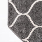 Rugs.com Lattice Frieze Collection Rug – 5' Octagon Dark Gray Medium Rug Perfect for Living Rooms, Kitchens, Entryways