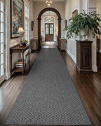 Color&Geometry Large Door Mat 3'x10' Runner Rug with Rubber Backing(Rolled-up NO Creases), Non Slip Washable Hallway Runner Rug, Carpet Runners for Hallway Living Room Bedroom, Grey