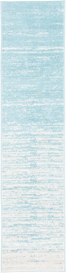 SAFAVIEH Adirondack Collection Runner Rug - 2'2" x 9', Aqua & Ivory, Modern Ombre Design, Non Shedding & Easy to Clean, Ideal for Hallway, Foyer, Kitchen, Entryway, Bedroom (ADR113J)