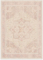 RUGGABLE Washable Area Rug – Kamran Soft Pink 5x7, Stain-Resistant, Non-Slip – Medium Machine Washable Rugs for Living Room, Bedroom, Hallway, Entryway & Office–with Cushioned Pad