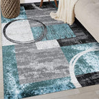 Rugshop Contemporary Abstract Circle Design Soft Area Rug - 3'3" x 5' Gray