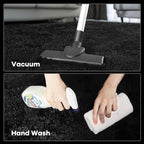 Zentavio Black Area Rugs for Living Room Bedroom 6x9 Large Men Room Carpet Fluffy Furry Shag Aesthetic Plush High Pile Floor Rug for Nursery Kids Room Dorm Home Decor