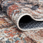 Bloom Rugs Washable Non-Slip 5' x 7' Rug - Orange/Black Traditional Area Rug for Living Room, Bedroom, Dining Room, and Kitchen - Exact Size: 5' x 7'