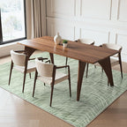 5x7 Sage Green Modern Abstract Area Rugs for Living Room, Washable Rugs for Nursery Bedroom, Non-Slip Minimalist Neutral Wave Striped Rugs for Playroom Boys, Throw Accent Rug Carpet for Dining Room