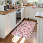 Lahome Insect Washable Rug, 2x3 Kitchen Rugs for Entryway Bathroom, Soft Door Mat Indoor Entrance Ultra-Thin, Small Non-Slip Throw Carpet for Bedroom Entry, Pink