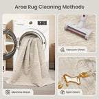 Valenrug Washable Rugs 5x7 - Non Slip 5x7 Area Rugs for Living Room, Stain Resistant Area Rugs for Bedroom, Foldable Machine Washable Area Rug(5'x7', Brown)