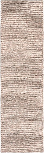 SAFAVIEH Natura Collection Runner Rug - 2'3" x 10', Brown, Handmade Wool Blend, Textured Design, Ideal for Hallway, Bedroom, Foyer (NAT620T)
