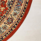 Rugs.com Yasmin Collection Rug – 8 Ft Round Terracotta Medium Rug Perfect for Kitchens, Dining Rooms