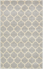 Rugs.com Lattice Collection Rug – 3' x 5' Light Gray Medium Rug Perfect for Entryways, Kitchens, Breakfast Nooks, Accent Pieces