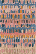 Dash and Albert Paint Chip Wool Area Rug - 2' x 3' Coral Graphic Hand Micro Hooked Accent Rug - Durable, High Traffic Areas Hallway, Living Room, Stairs