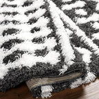 Livabliss Hapsburg Moroccan Shag Area Rug,9'3" x 12',Black/White