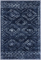 KILOCOCO Boho Entryway Rug 2x3 Printed Small Area Rug Indoor Door Mat Machine Washable Kitchen Rugs Super Soft Non Slip Throw Rugs for Bedroom Entrance Geometric Laundry Room, Dark Blue