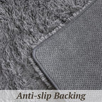 5x7 Area Rugs for Living Room Bedroom, Soft Fluffy Shaggy Bedside Rug, Indoor Floor Carpet for Kids Playroom, Dorms, Nursery Rooms, Home Decor (Grey 5'x7')